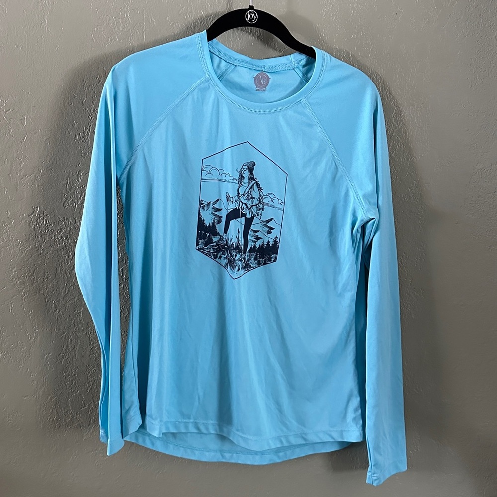 Mount Rainier NP - Wonderland Trail - Long Sleeve Dry-Fit - Blue - Medium